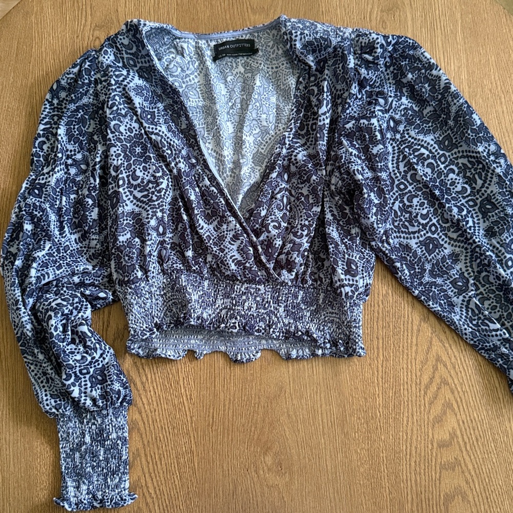 Urban Outfitters Blue Floral Blouse